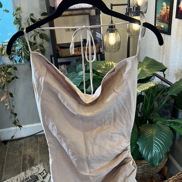 House of CB 'Soluna' Sand Thigh Split Draped Maxi Dress NWOT - Picture 12 of 12